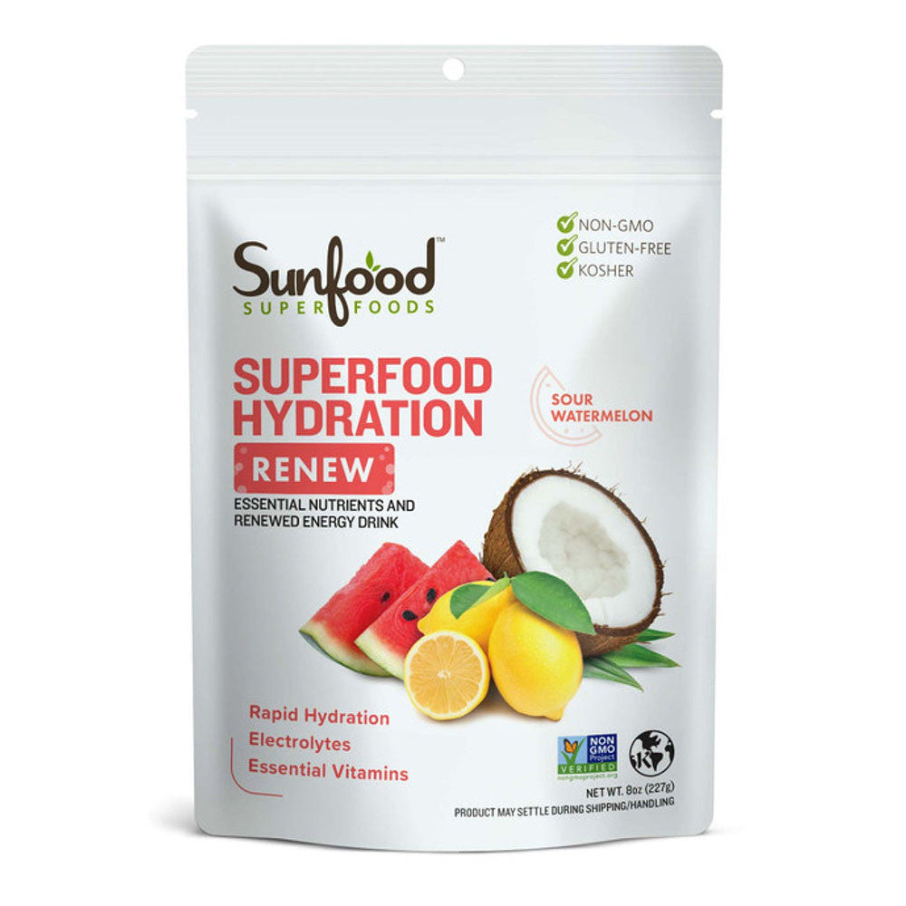 Sunfood Superfoods Hydration Renew, Sour Watermelon Flavor, 8 Oz